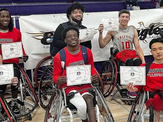 Back Row L-R: Blaise Mutware, Justyn Newman, Ben Thornton, and Dylan Zander. Front Row L-R: Phil Evans, Kerwin Haake and Michael Seo. (Arizona Adaptive Athletics)