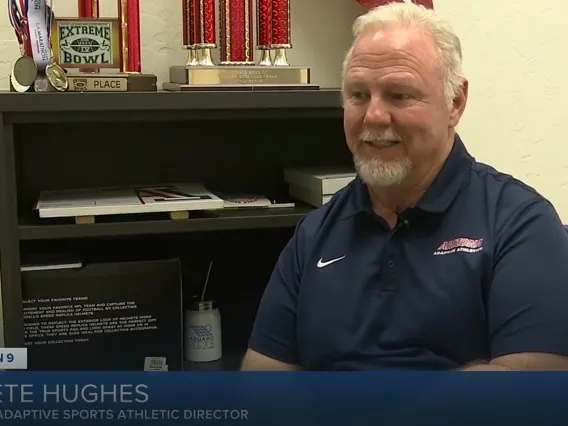 Pete Hughes, Adaptive Athletics Director, during an interview. 