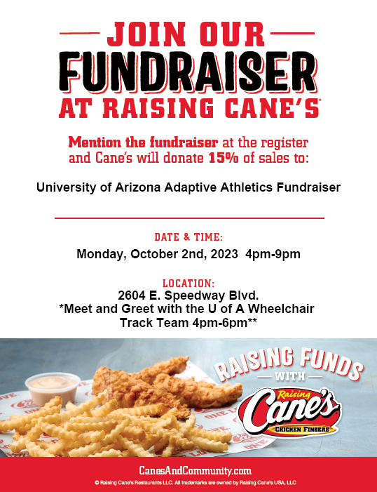 Join our Fundraiser at Raising Cane's flyer