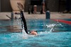 Annalysa Lovos, a member of the University of Arizona Para swim team practices her backstroke at the Student Recreation Center pool.